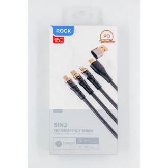 Rock 3-in-2 Transparent Cable